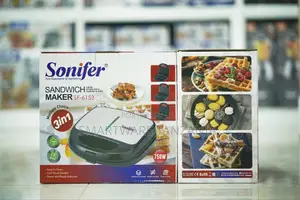 Sonifer Sf-6153 3-in-1 Sandwich Maker 750w, Interchangeable Plates
