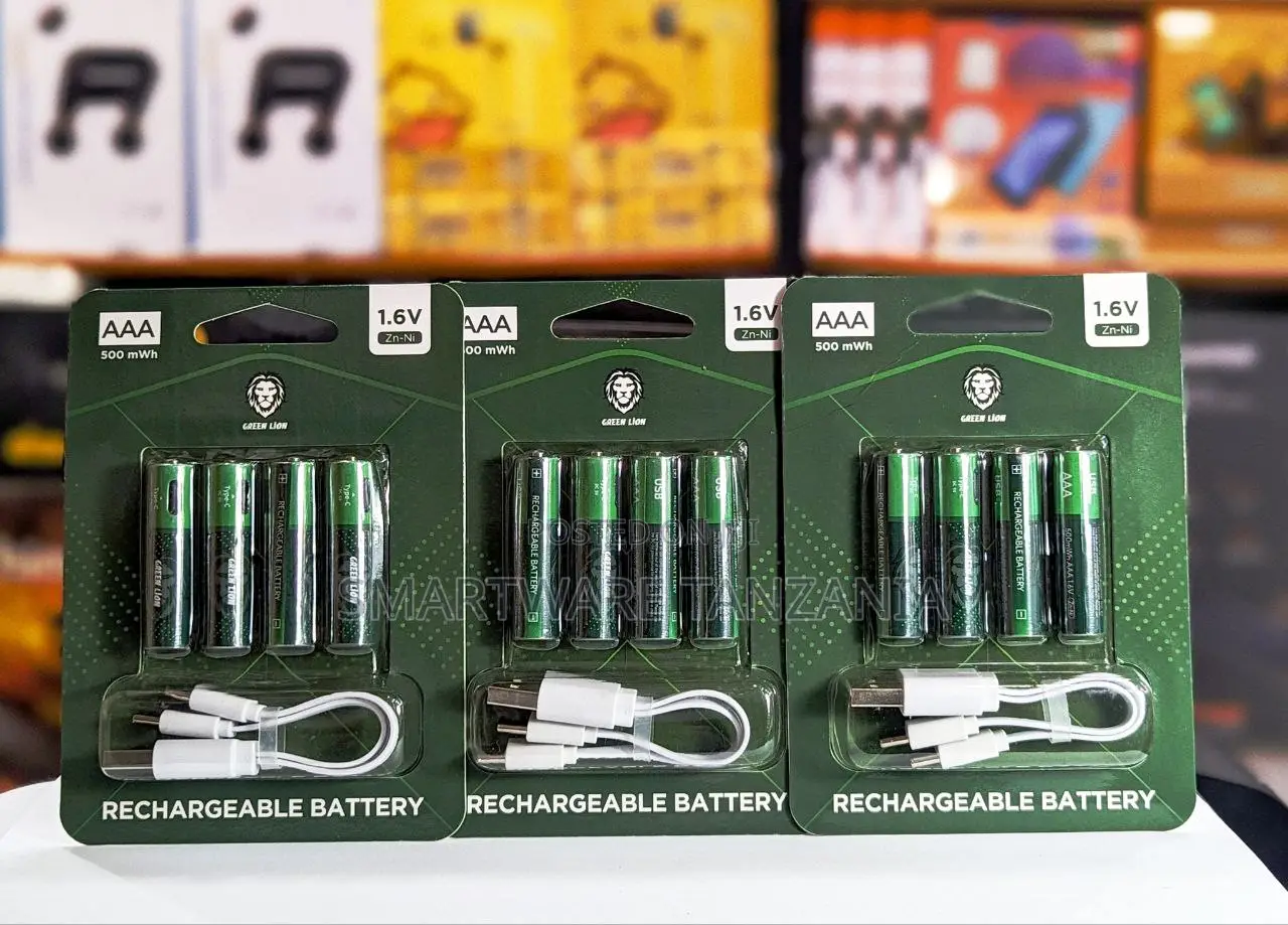 Green Lion Aaa Rechargeable Batteries 1.6v 500mwh 4-pack With Cable