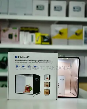 Puluz 25cm Foldable Led Photo Studio Light Box With 12 Backgrounds