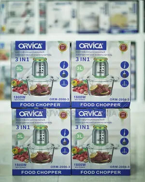 Orvica Orm-2006-3 Electric Food Chopper 1800w 3l Glass Bowl 3-in-1