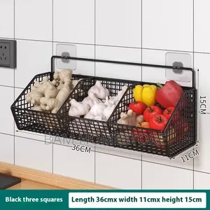 Modern 3-Section Wall-Mounted Kitchen Spice Vegetable Rack