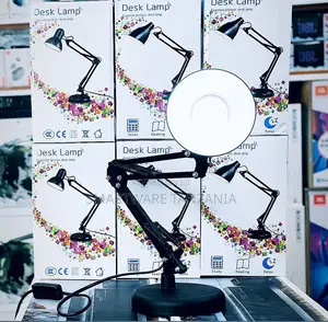 Adjustable Desk Lamp Swing Arm With Led Ring Light For Study Reading