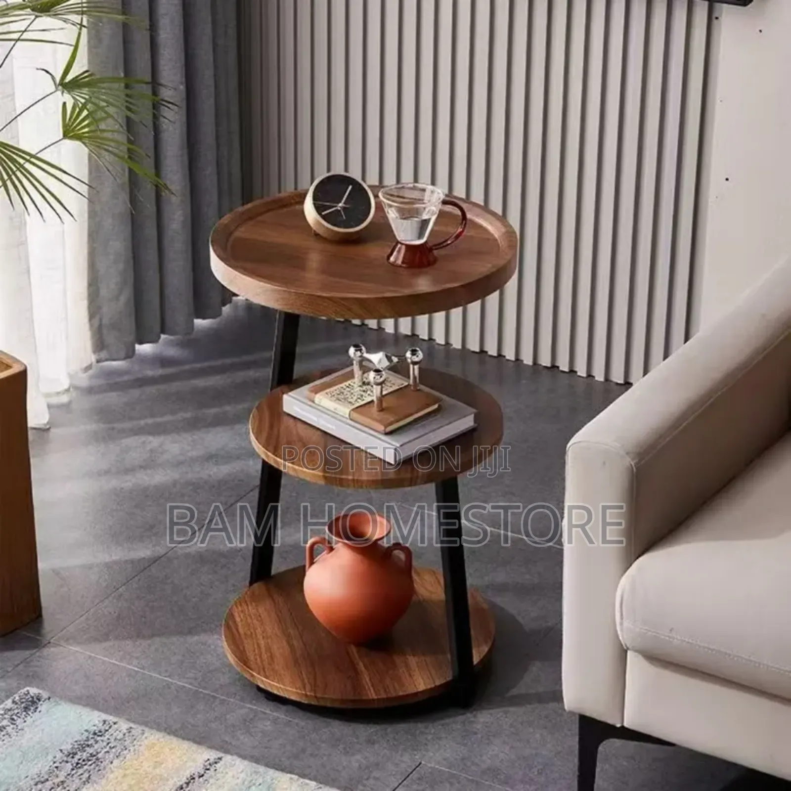 Modern 3-Tier Round Side Table/Compact Af