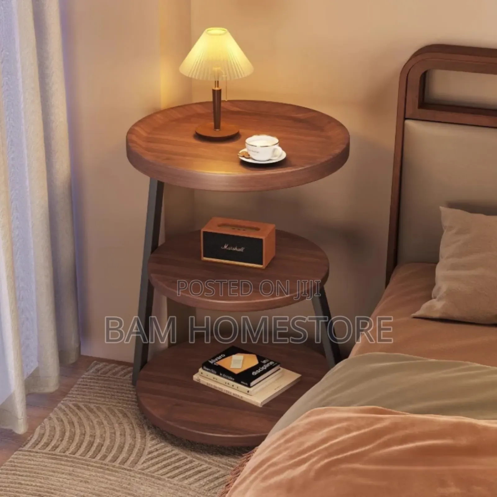 Modern 3-Tier Round Side Table/Compact Af