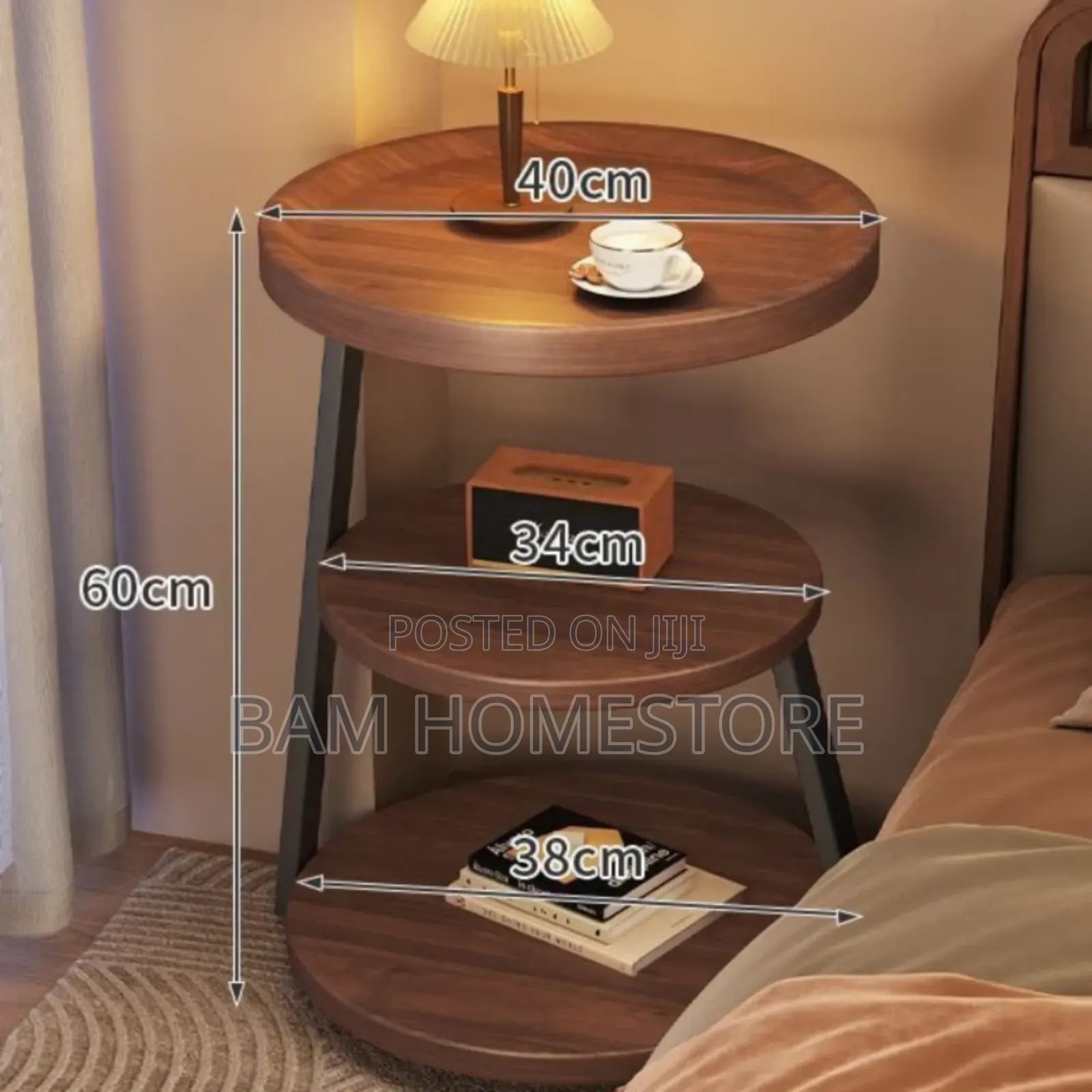 Modern 3-Tier Round Side Table/Compact Af