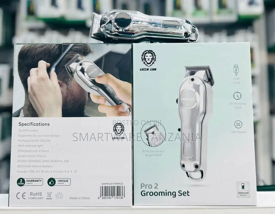 Green Lion Pro 2 Professional Hair Clipper Grooming Set Led Display