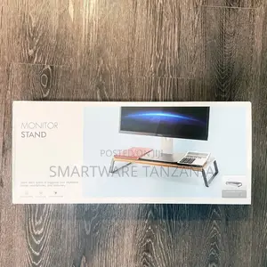 Monitor Stand Desk Organizer Wood Platform Aluminum Legs 13.5kg