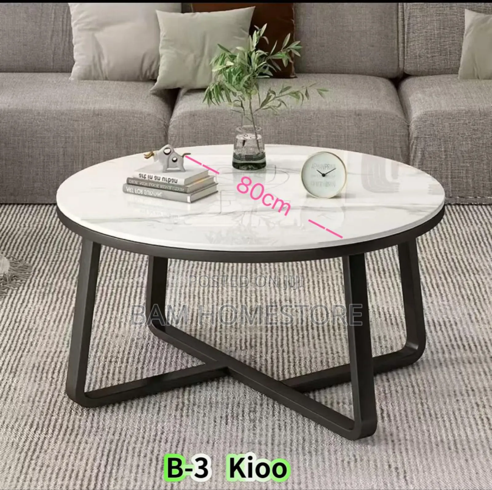 Modern Round Marble-Style Coffee Table | 80cm Diameter |