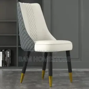 Diamond-Quilted Dining Chairs | Gray White Two-Tone Design