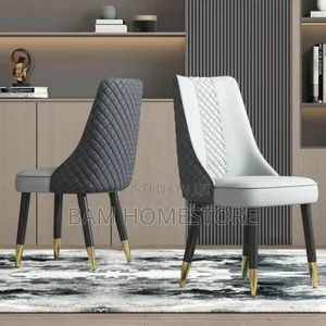 Diamond-Quilted Dining Chairs | Gray White Two-Tone Design