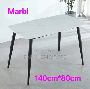 Elegant White Marble Dining Table | 140cm X 80cm