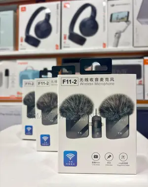 Wireless Lavalier Microphone F11-2 Dual Pack For Vlog Live Stream