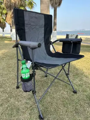 Portable Folding Camping Chair With Cup Holder And Storage Pouch