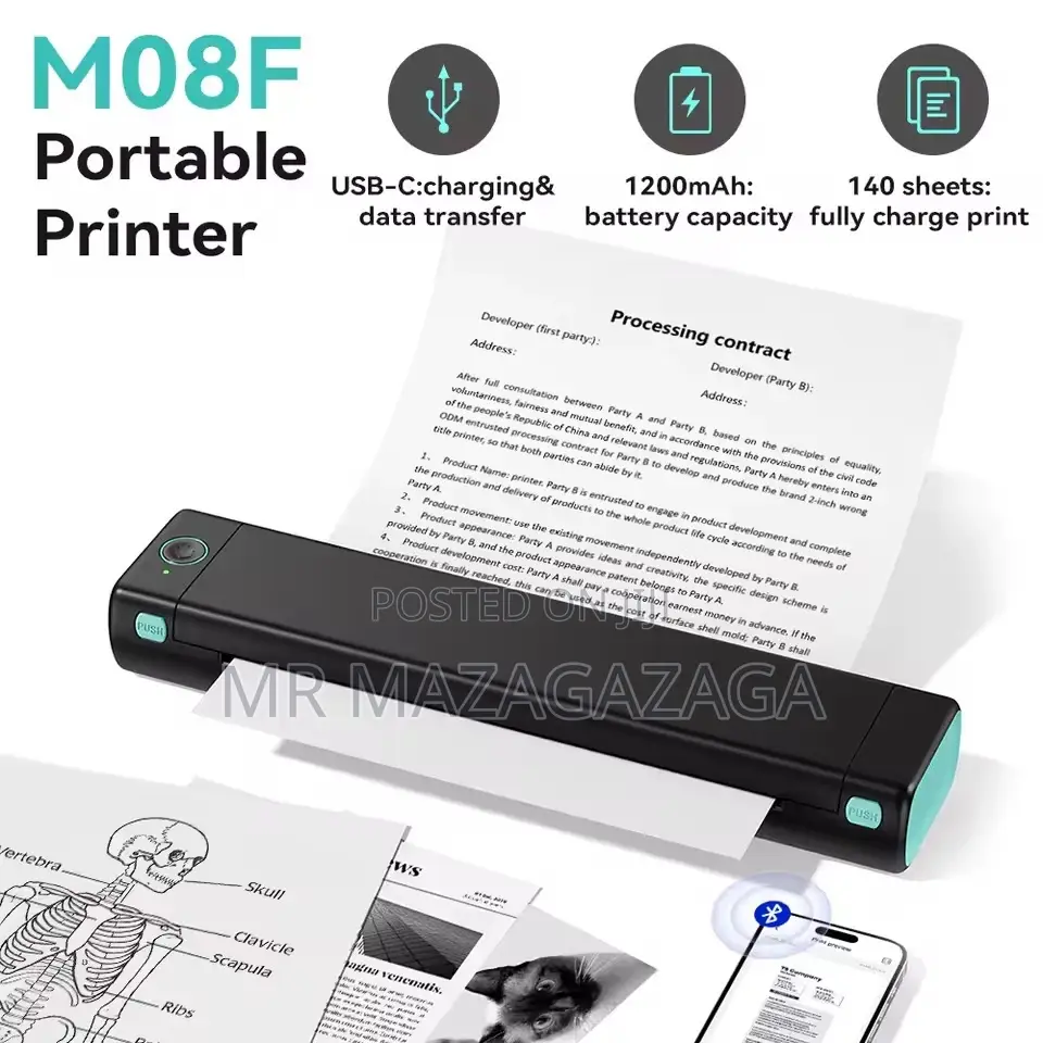 Wireless Bluetooth Printer A4