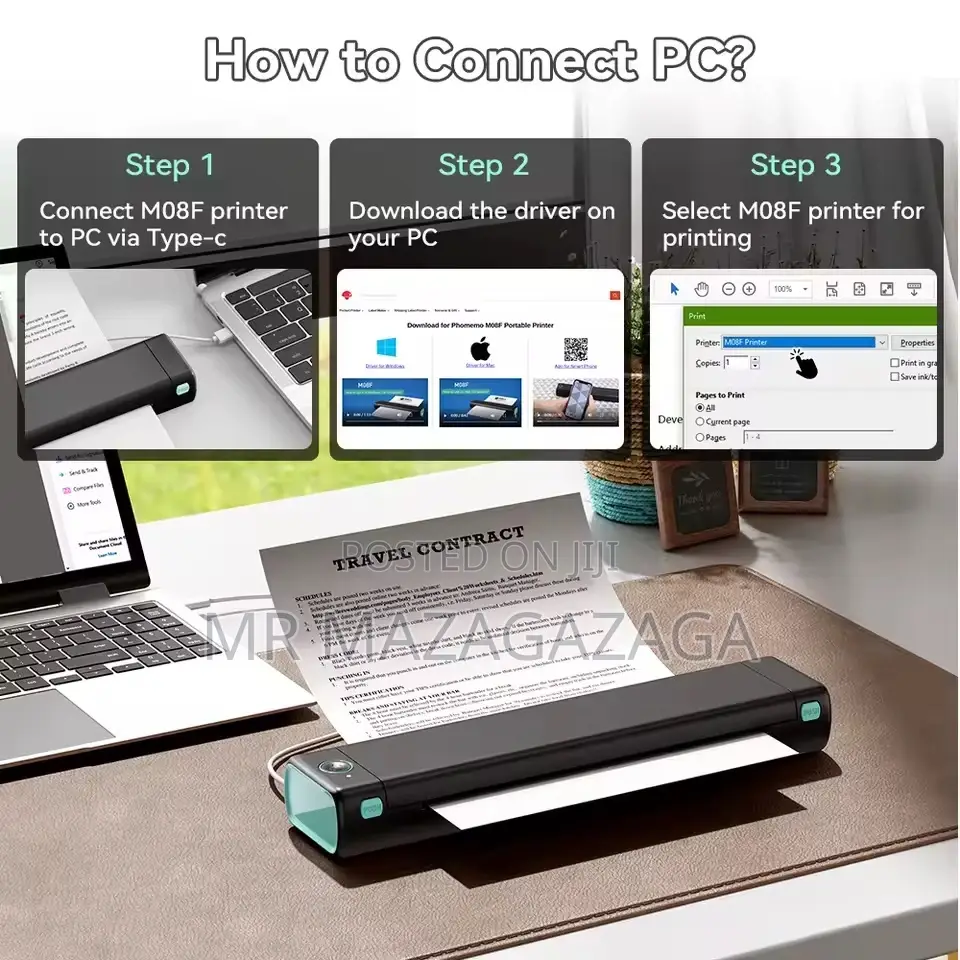 Wireless Bluetooth Printer A4