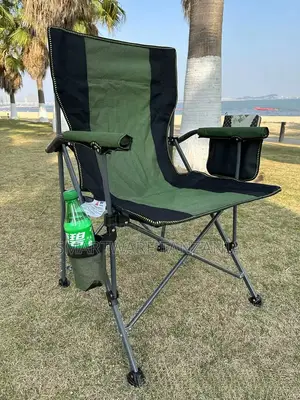 Portable Outdoor Folding Chair Army Green Heavy Duty Steel Frame