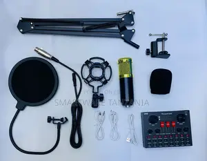 Professional Studio Condenser Mic Kit With Boom Arm Mixer