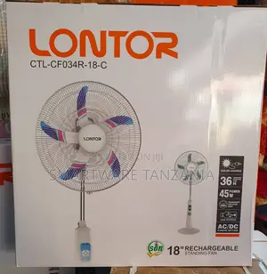 Lontor 18" Solar Rechargeable Standing Fan Remote Control 36h
