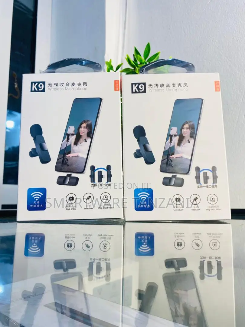 Wireless Microphone Dual Lavalier Mic System Mobile Video