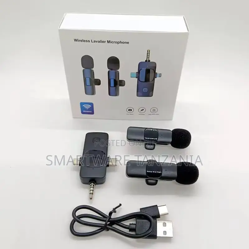 Wireless Lavalier Mic Dual Transmitter iPhone Android System