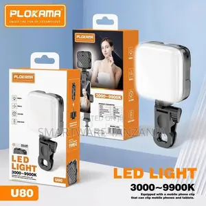 Plokama U80 Led Video Light 3000- Portable Phone Clip