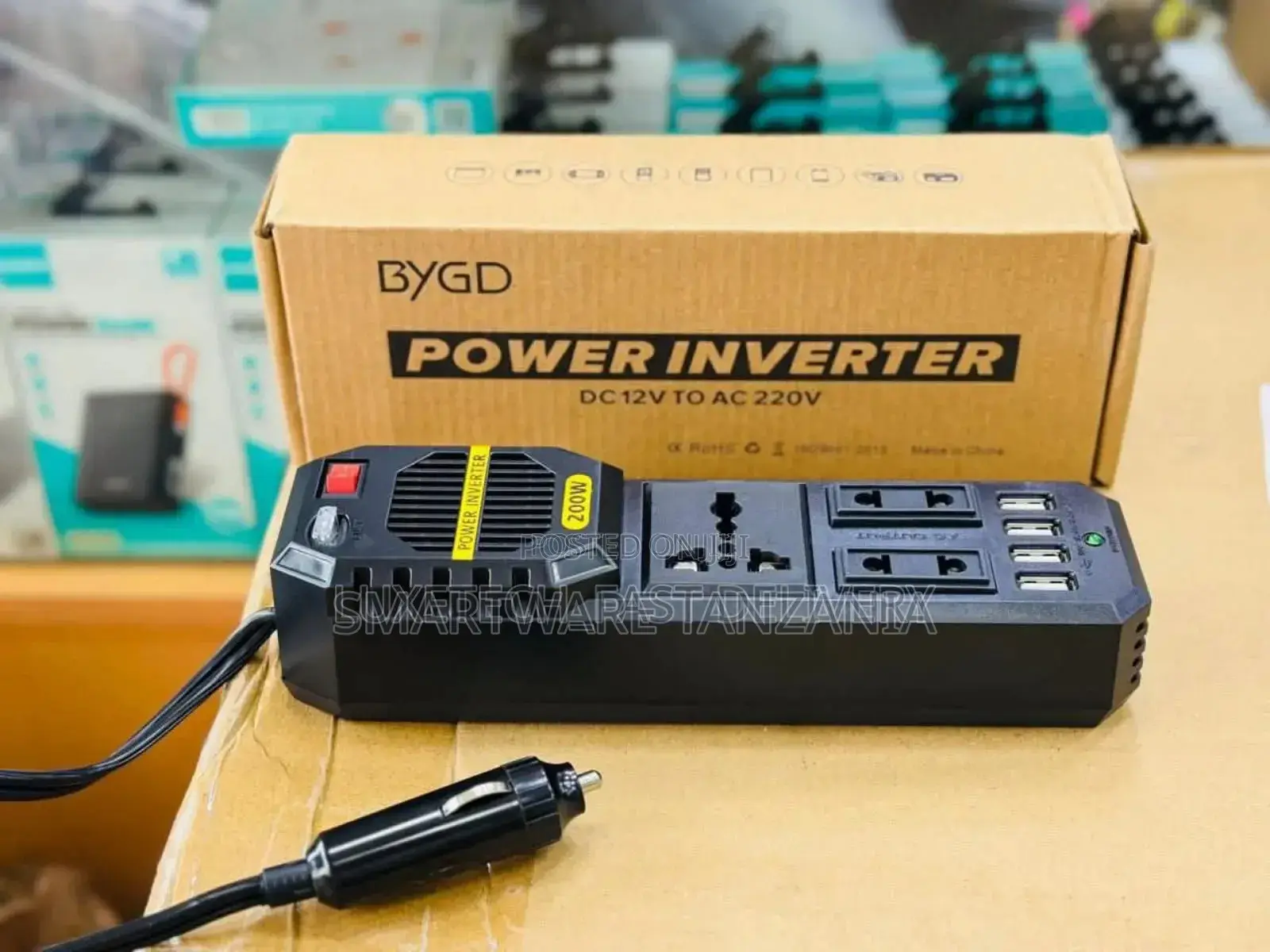 200w Smart Car Inverter Converter Dc 12v to 220v Ac, Safety Features