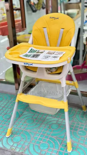 Bumtum Baby High Chair 4 In 1 Convertible Folding With Footrest