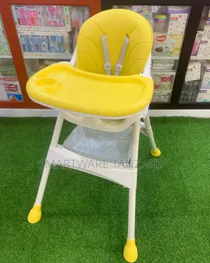 High Chair For Babies And Kids, Yellow, Supports Up To 15kg Weight