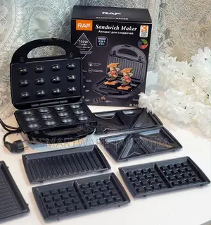 Raf 4 In 1 Electric Sandwich Maker With Removable Non-stick Plates
