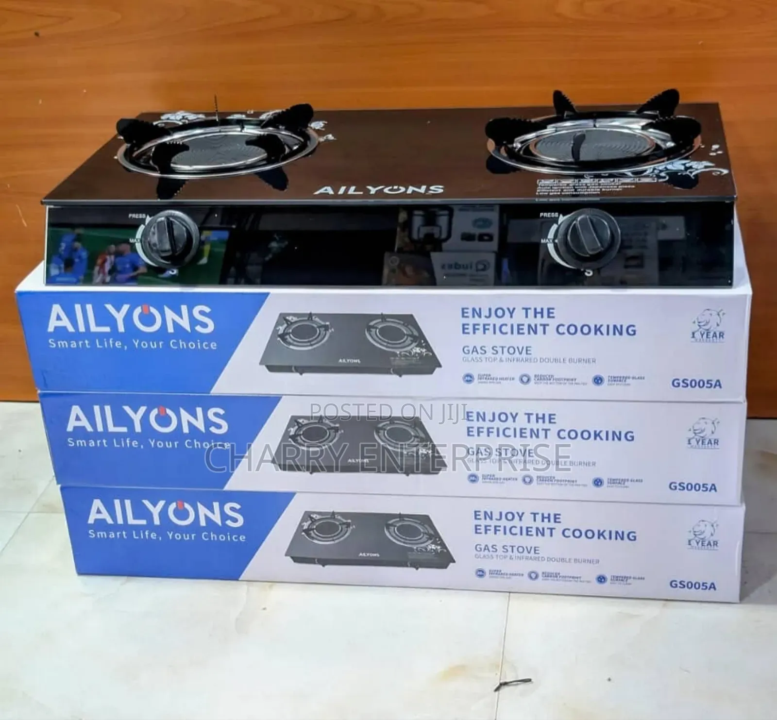 Ailyons Gas Cooker / Stove Plate 2 Auto Ignition Jiko La Gesi La Wavu