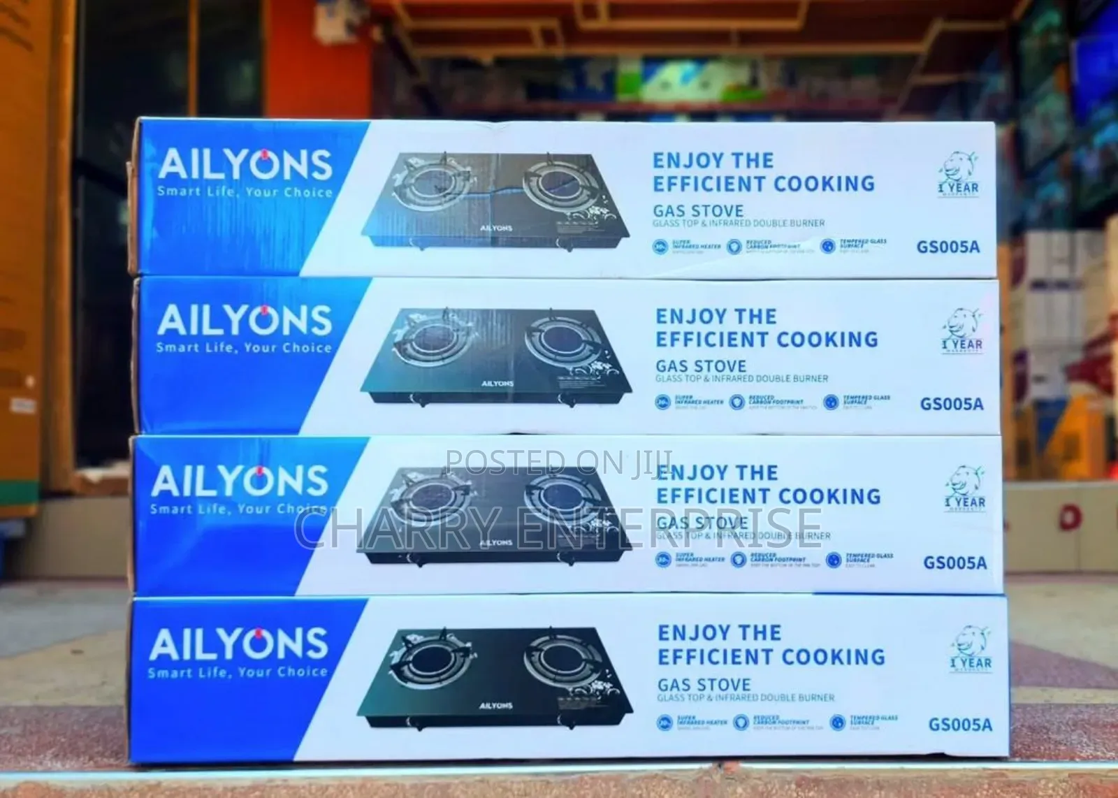 Ailyons Gas Cooker / Stove Plate 2 Auto Ignition Jiko La Gesi La Wavu