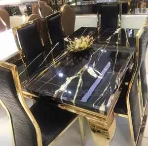 6 Seater Dining Table Classic Marble Finish