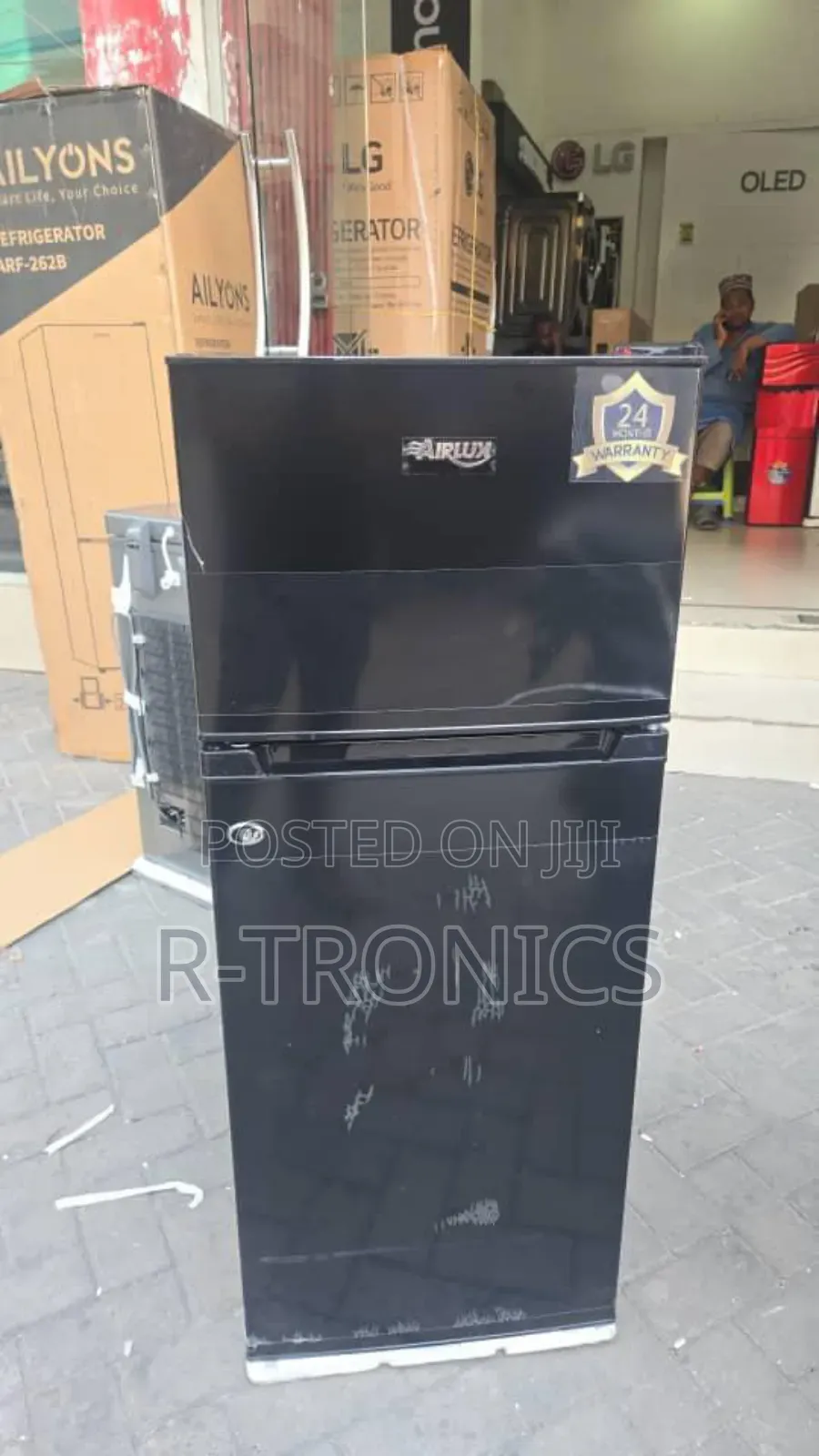 Airlux Fridge Black 118l Double Door
