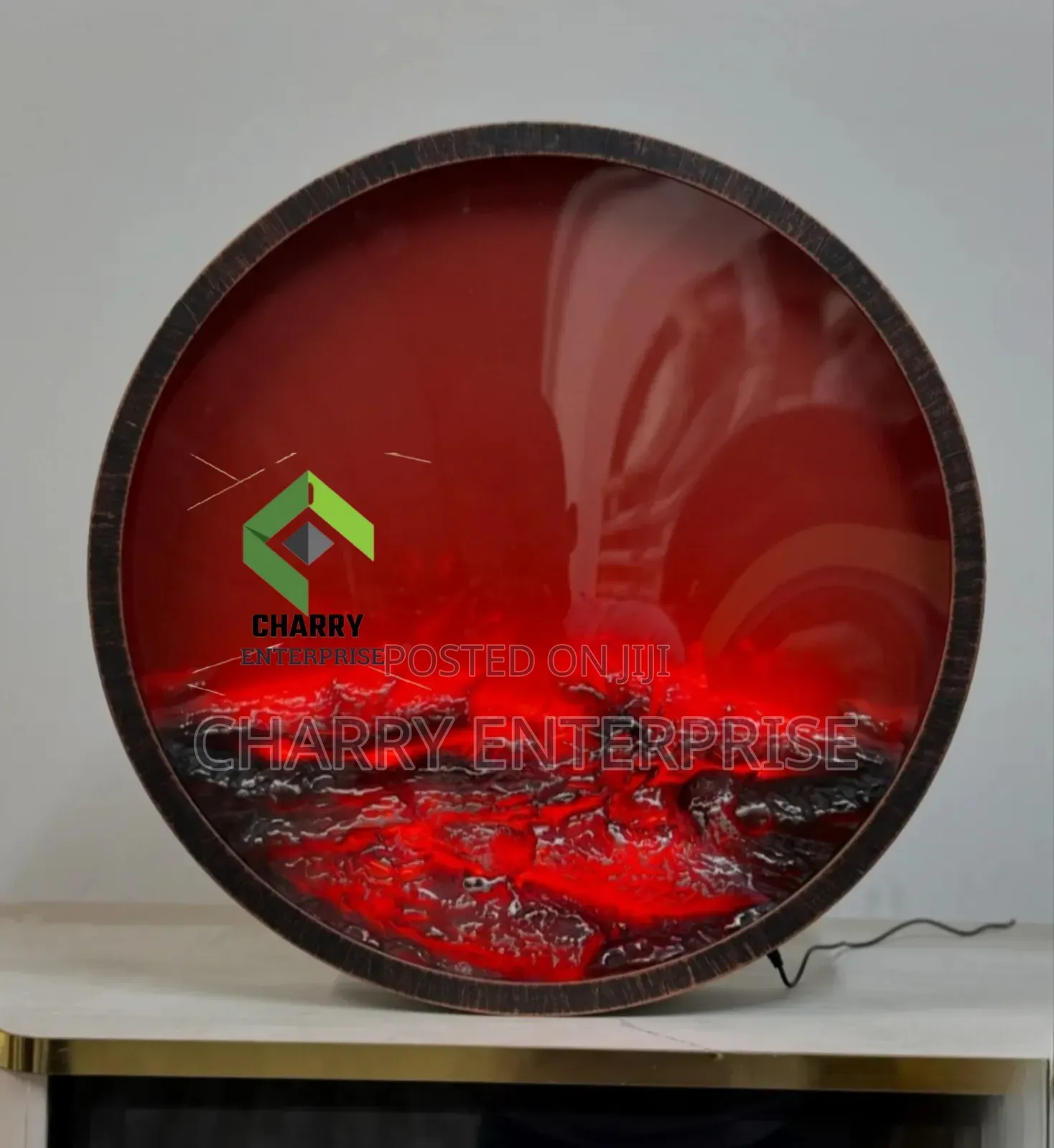 Classic Led Fireplace Round 45cm Haibadili Rangi