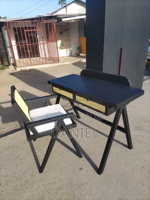 Home Office Table and Chair Black Color