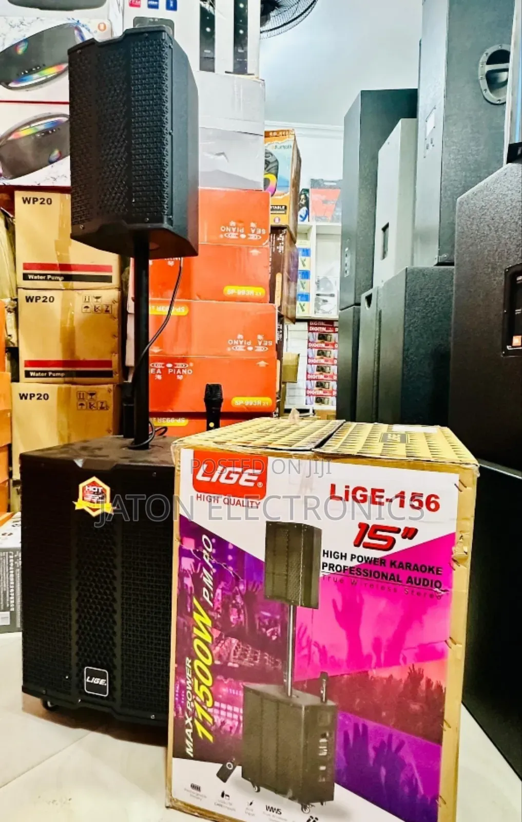 Lige-1562 Rechargeble Speaker With 2 Mic {Inch 15}