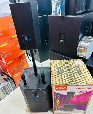 Lige-1562 Rechargeble Speaker With 2 Mic {Inch 15}