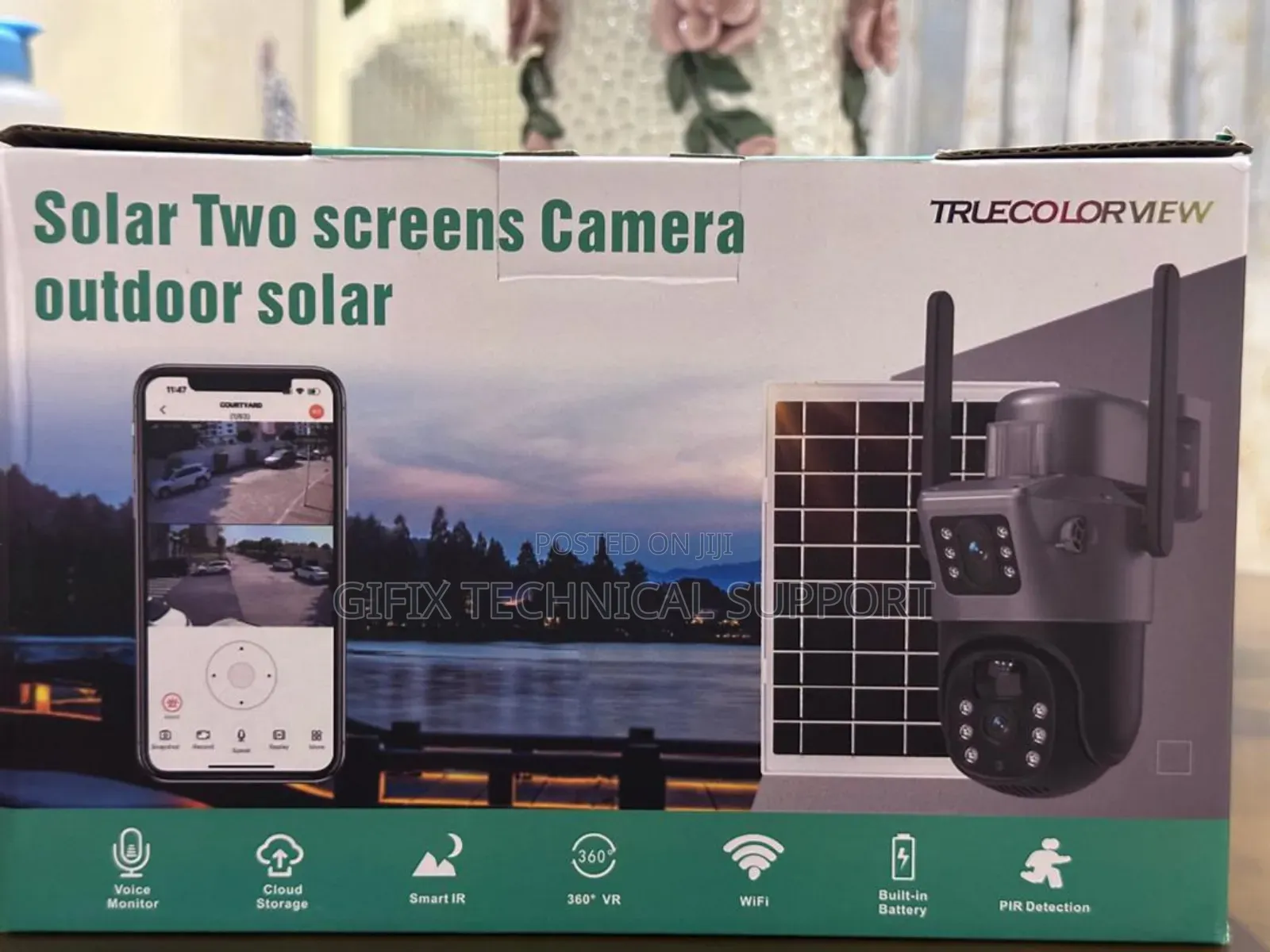 Solar Outdoor Camera Two Lens - Wifi, 360° Night Vision