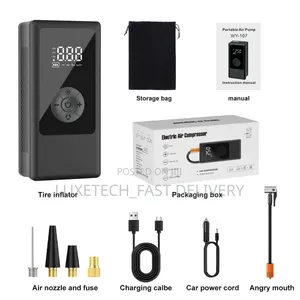 Portable Air Pump, Tire Inflator or Electric Air Compressor