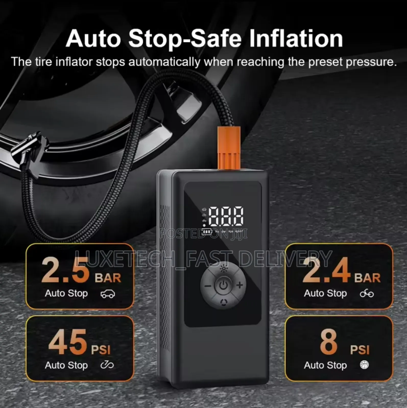 Portable Tire Inflator 150 Psi – Digital Cordless Air Compressor