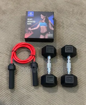 Skipping Rope + 5kg Dumbbells Fitness Combo