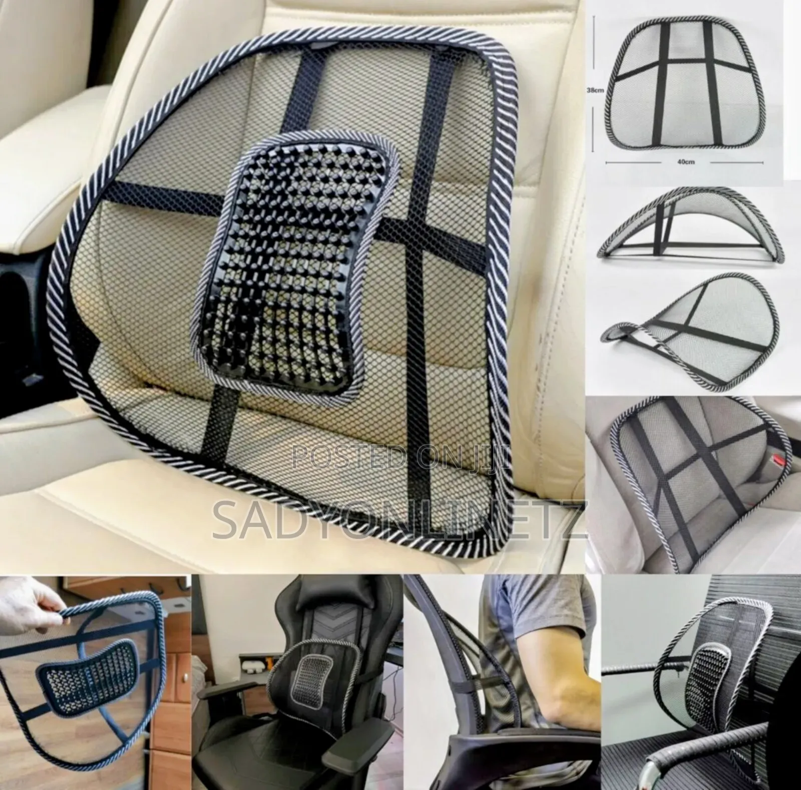 Back Rest With Lumbar Support Mesh Cushion for Car/Home/Office
