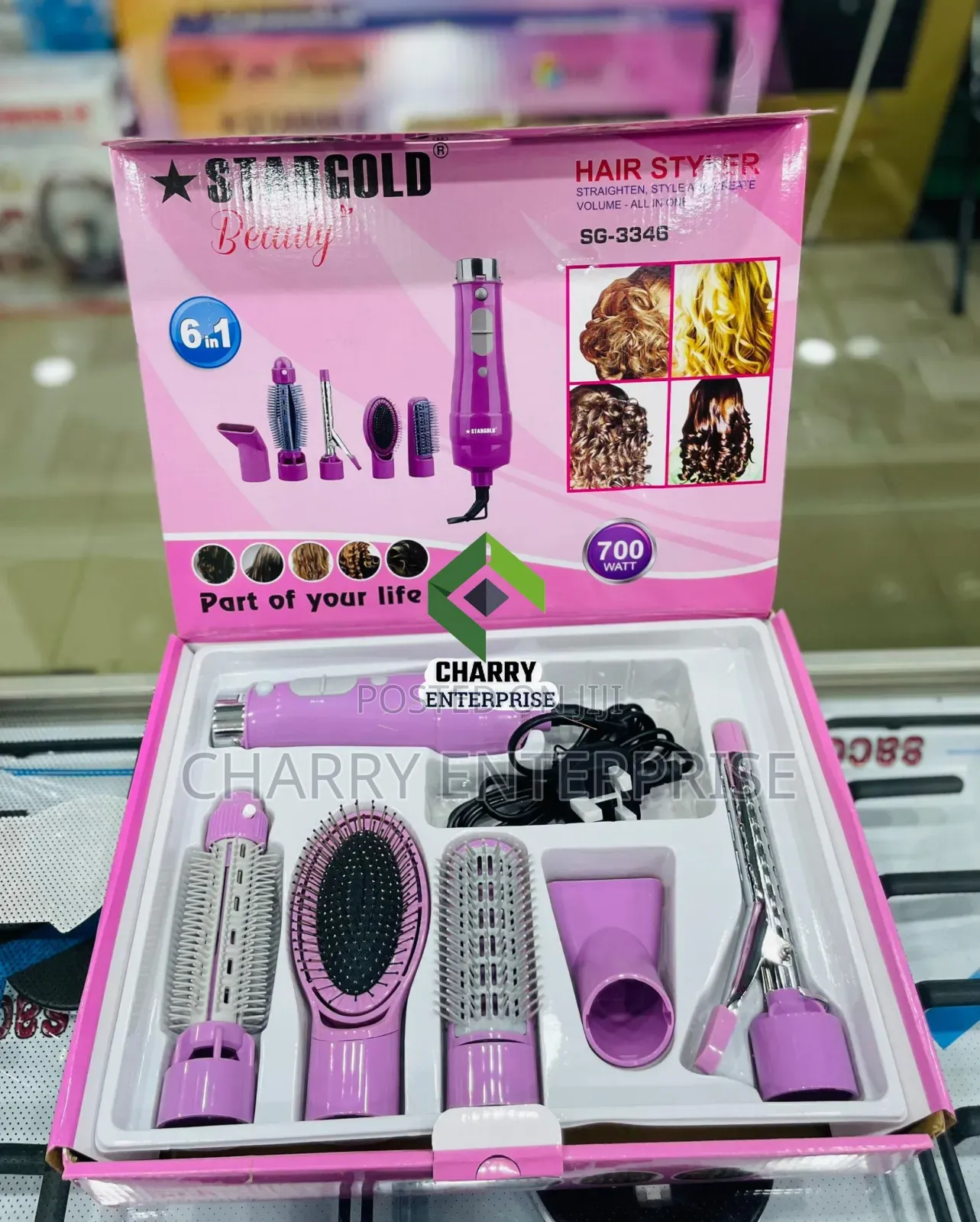 High Quality Stargold Hair Styler 6 in 1 
*.Power: 700watts.*