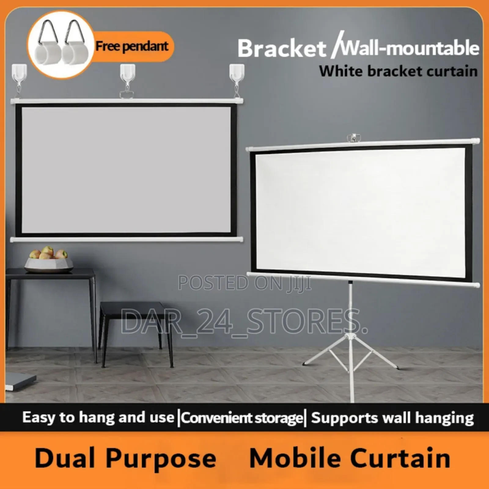 Wall Mounted Projector Screen.(200cm×200cm)