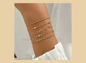 5pcs Golden Bracelet Chain Set