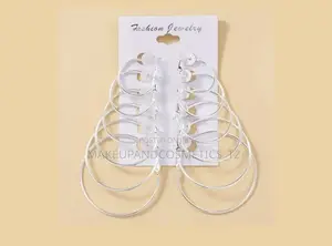 12pics Silver Hoop Earring Set