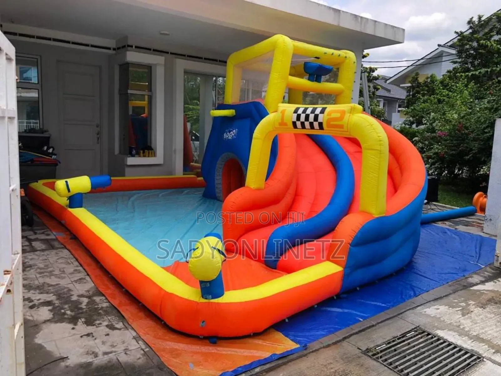 Inflatable Water Slide Jumping Castle Double Slide for Pool Playground