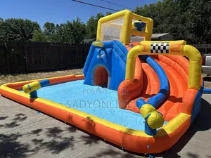 Inflatable Water Slide Jumping Castle Double Slide for Pool Playground