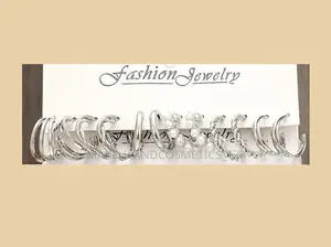 12pcs Elegant Silver Hoop Earrings Set