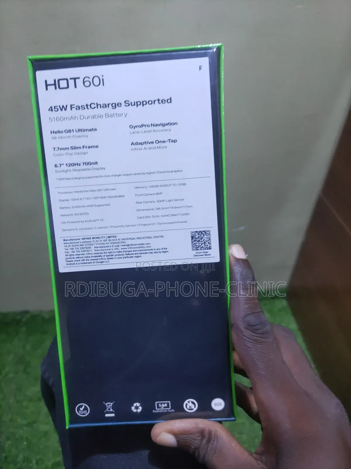 New Infinix Hot 60i 128 GB Black